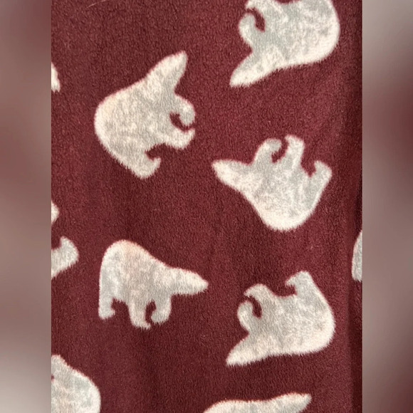 Stafford Sleep Pants Maroon Color with White Polar Bears Size XL - Picture 3 of 10